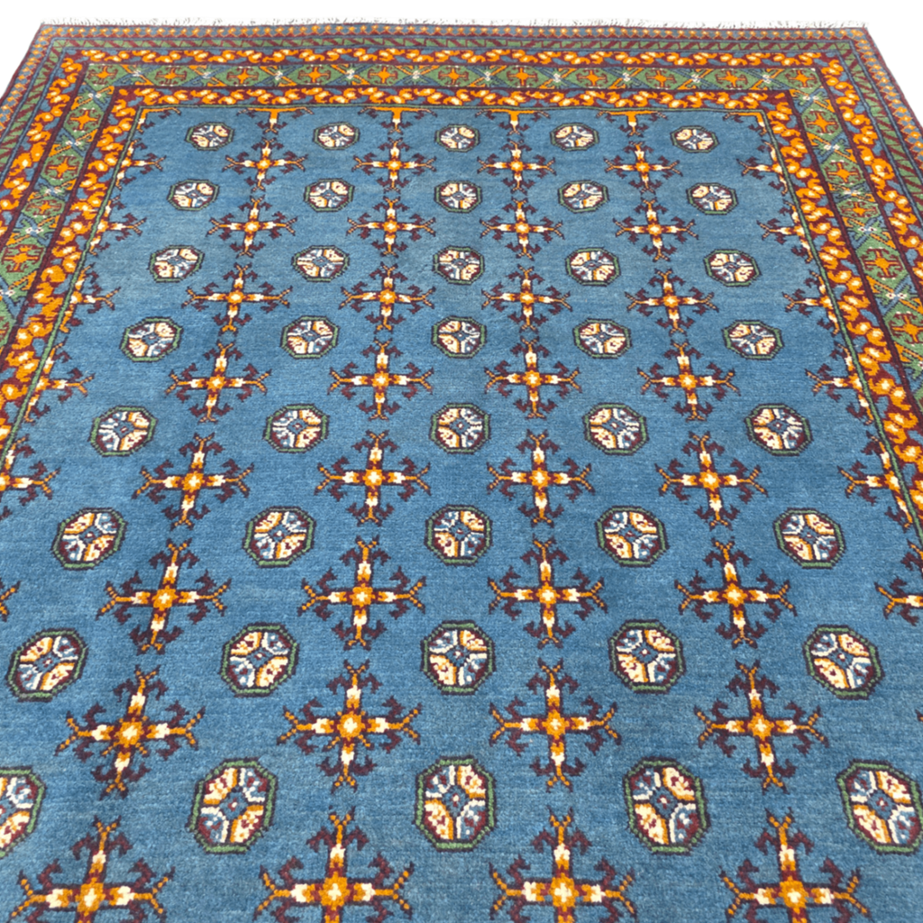 193 x 155 cm Hand-Woven Afghan Akche Rug