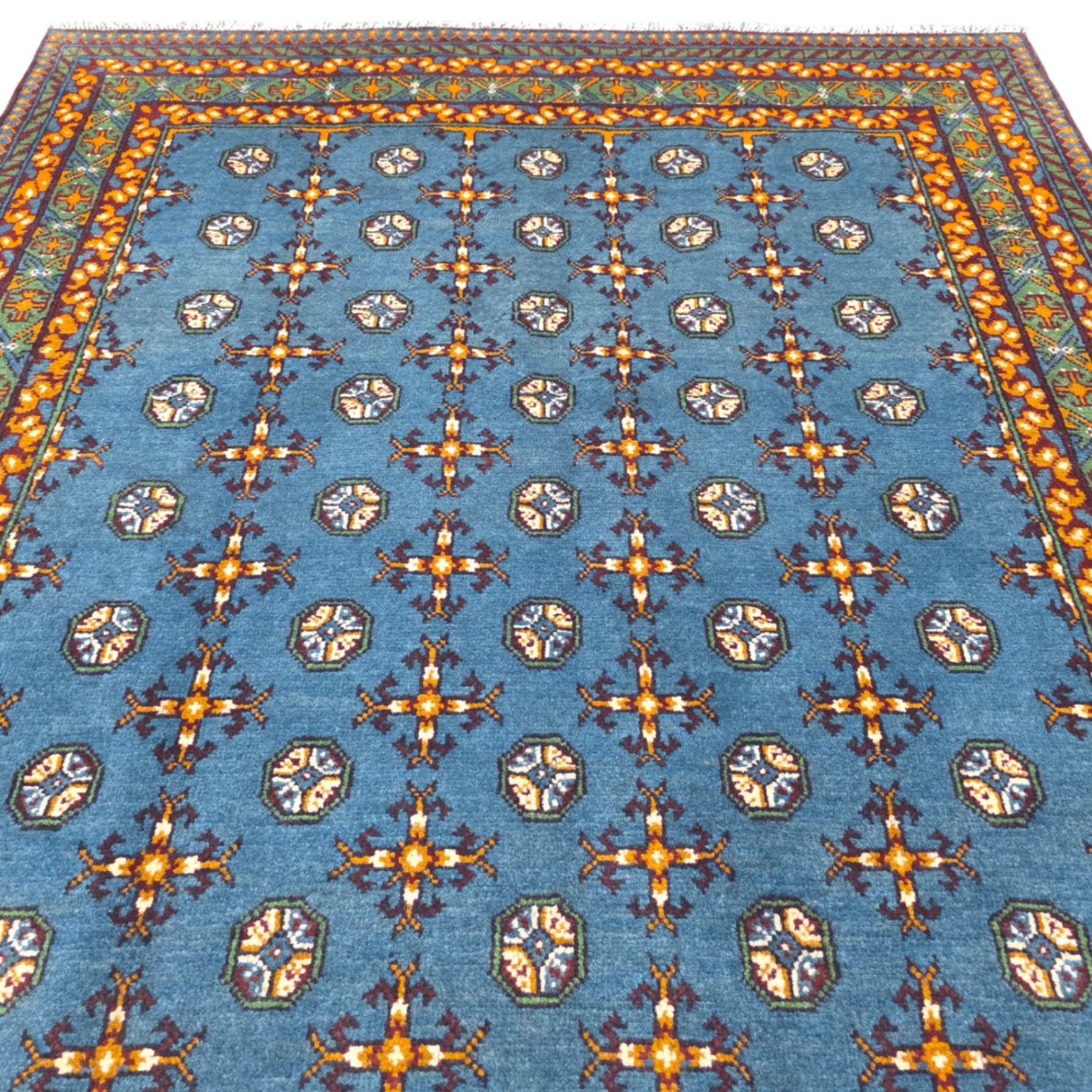 193 x 155 cm Hand-Woven Afghan Akche Rug