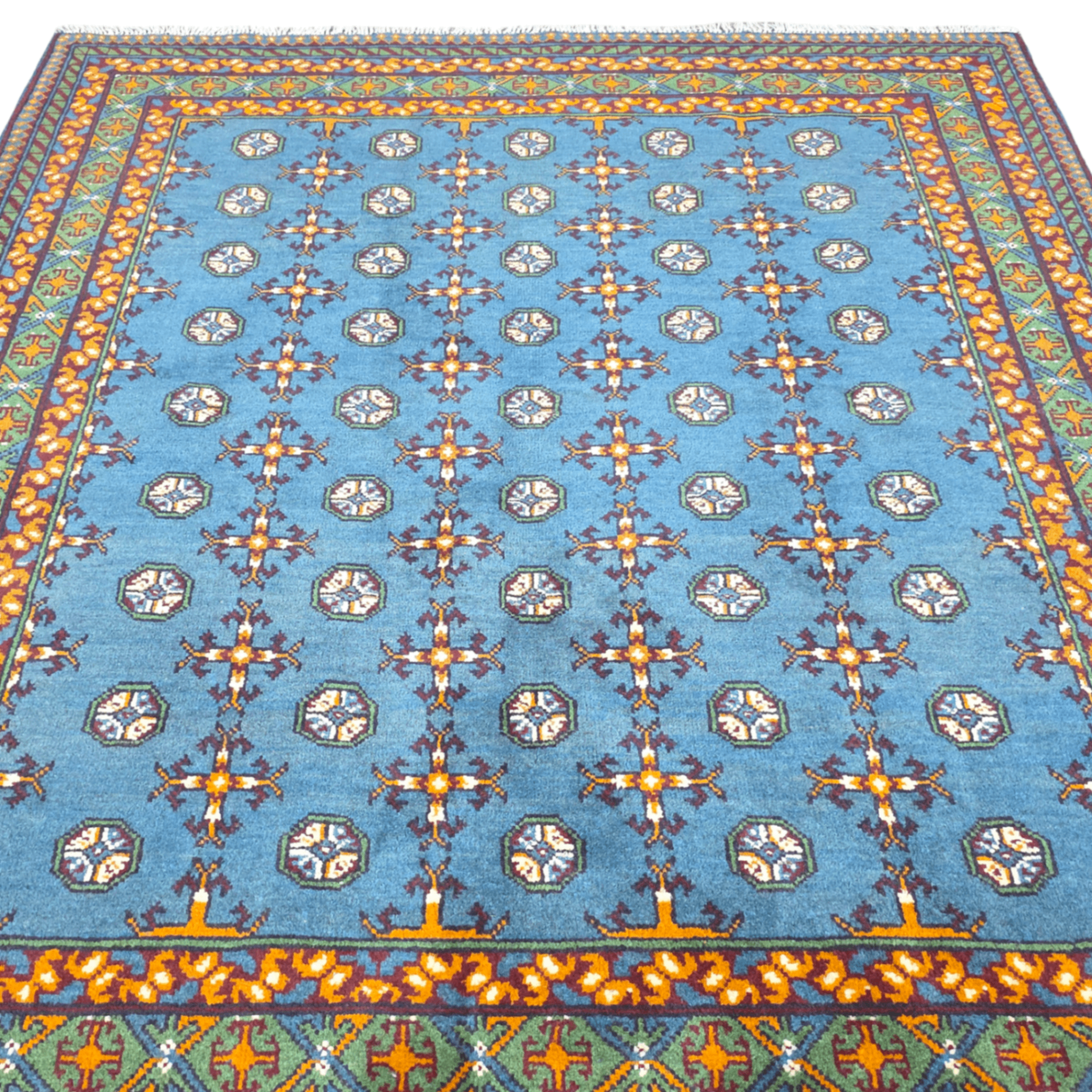 193 x 155 cm Hand-Woven Afghan Akche Rug