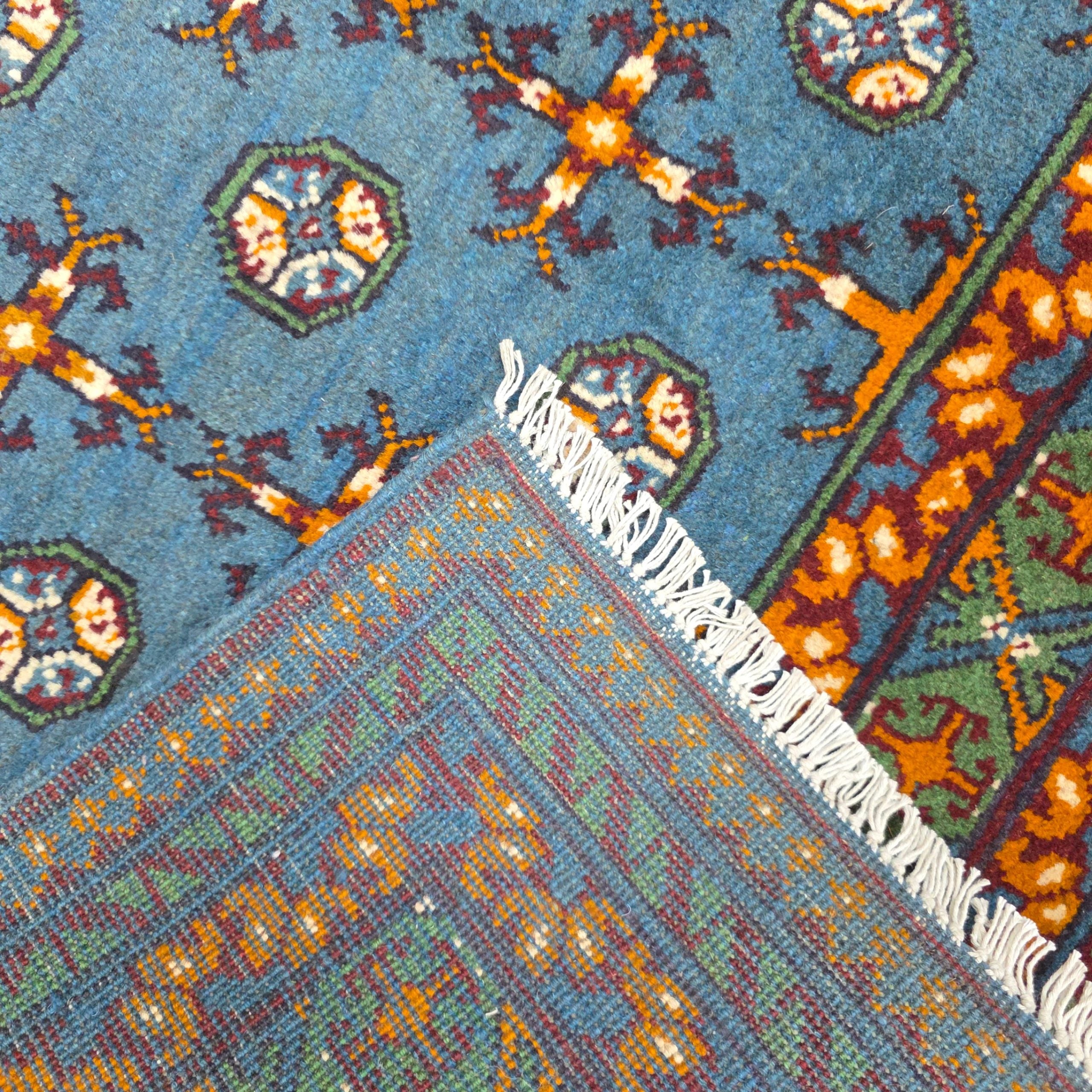 193 x 155 cm Hand-Woven Afghan Akche Rug