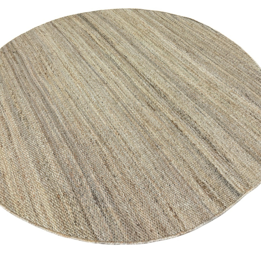 160 x 160 cm Handwoven Round Jute Rug – Natural