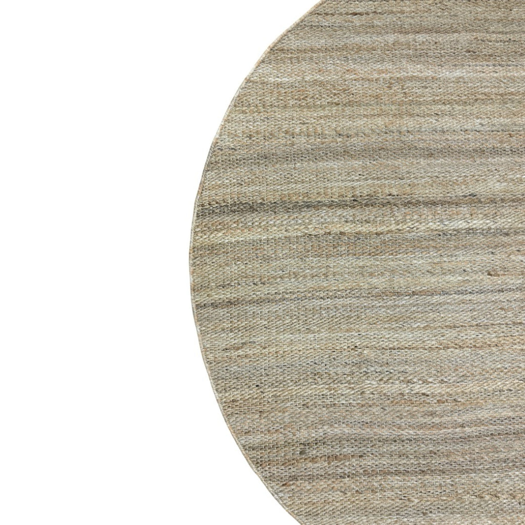 160 x 160 cm Handwoven Round Jute Rug – Natural