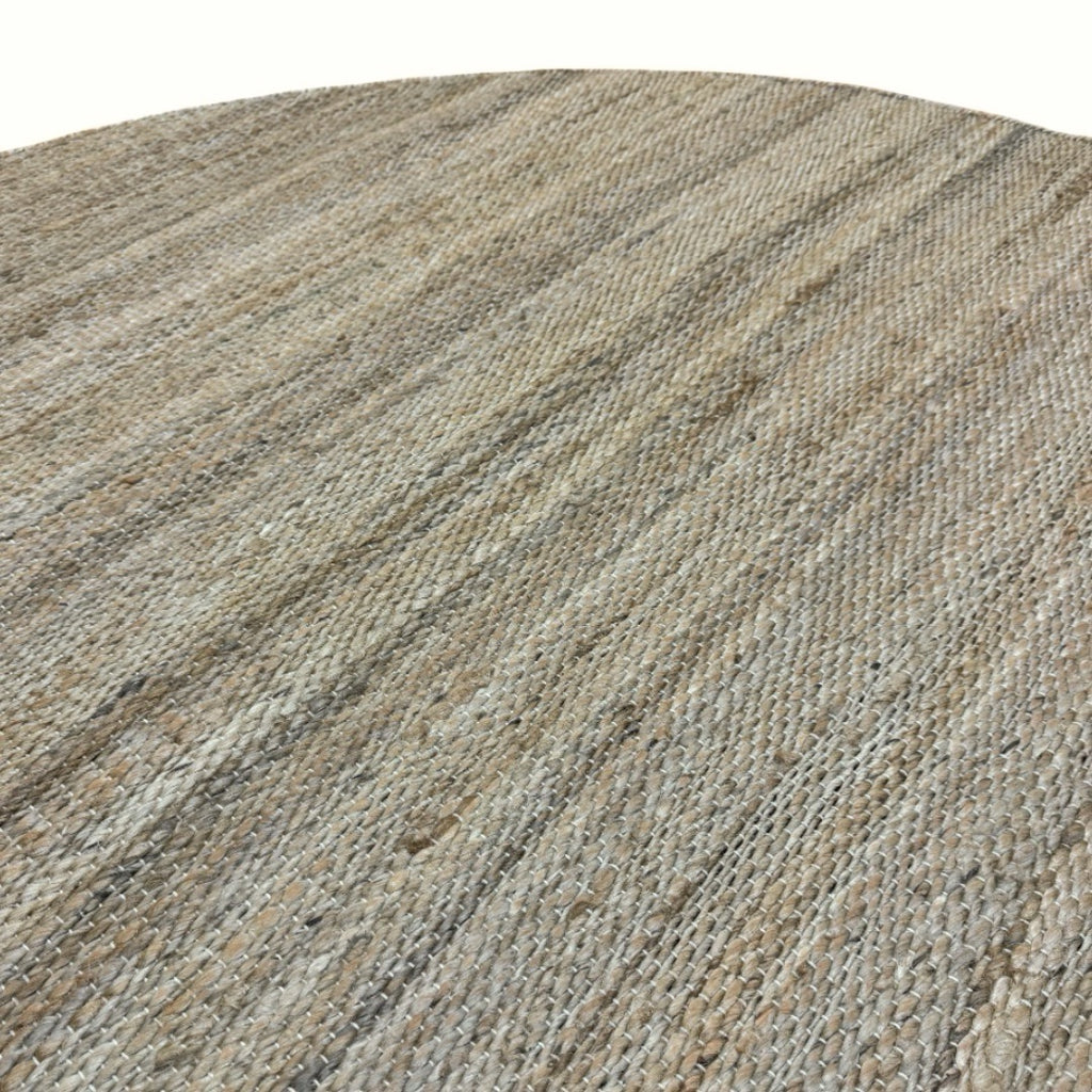 160 x 160 cm Handwoven Round Jute Rug – Natural