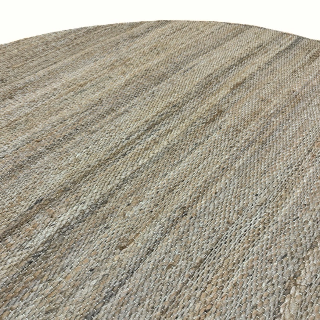 160 x 160 cm Handwoven Round Jute Rug – Natural