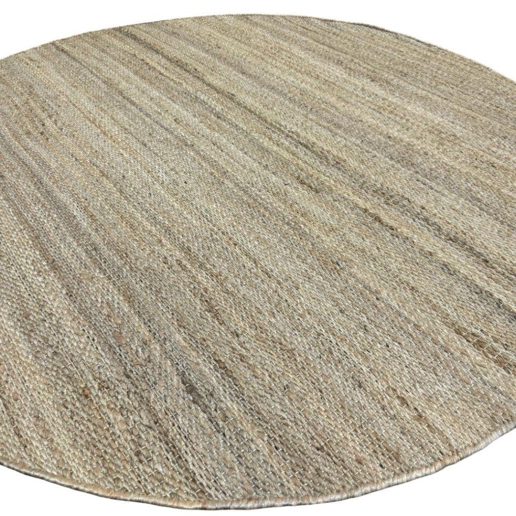 160 x 160 cm Handwoven Round Jute Rug – Natural