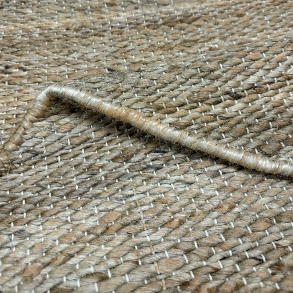 160 x 160 cm Handwoven Round Jute Rug – Natural