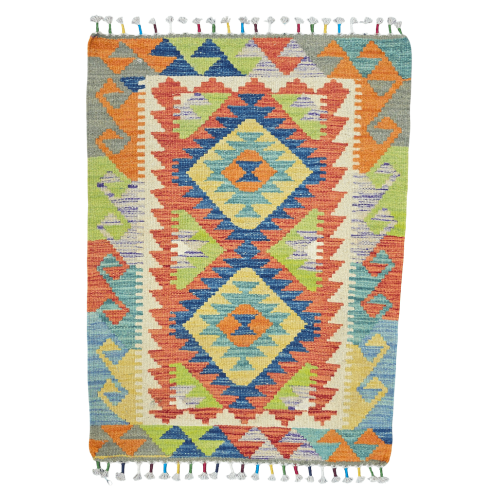 90 x 60 cm Hand-Woven Afghan Kilim