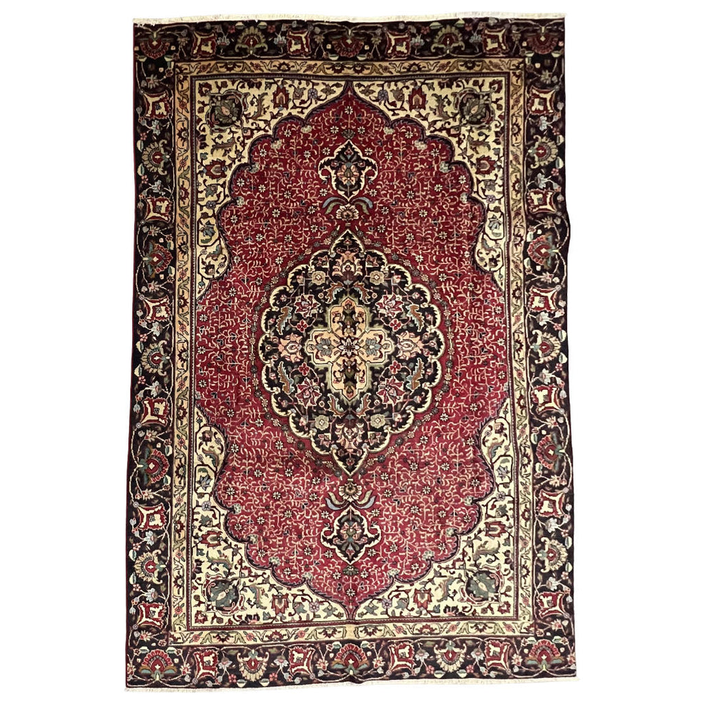 280 x 185 cm Hand-Knotted Persian Tabriz Wool Rug
