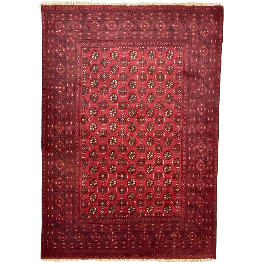 280 x 192 cm Hand-Knotted Afghan Akche Bokhara Rug