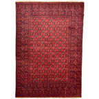 280 x 192 cm Hand-Knotted Afghan Akche Bokhara Rug