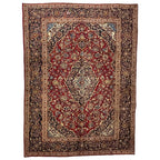 280 x 200 cm Hand-Knotted Persian Floral Mashad Wool Rug