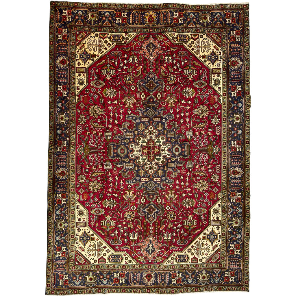 280 x 200 cm Hand-Knotted Persian Geometric Tabriz Rug