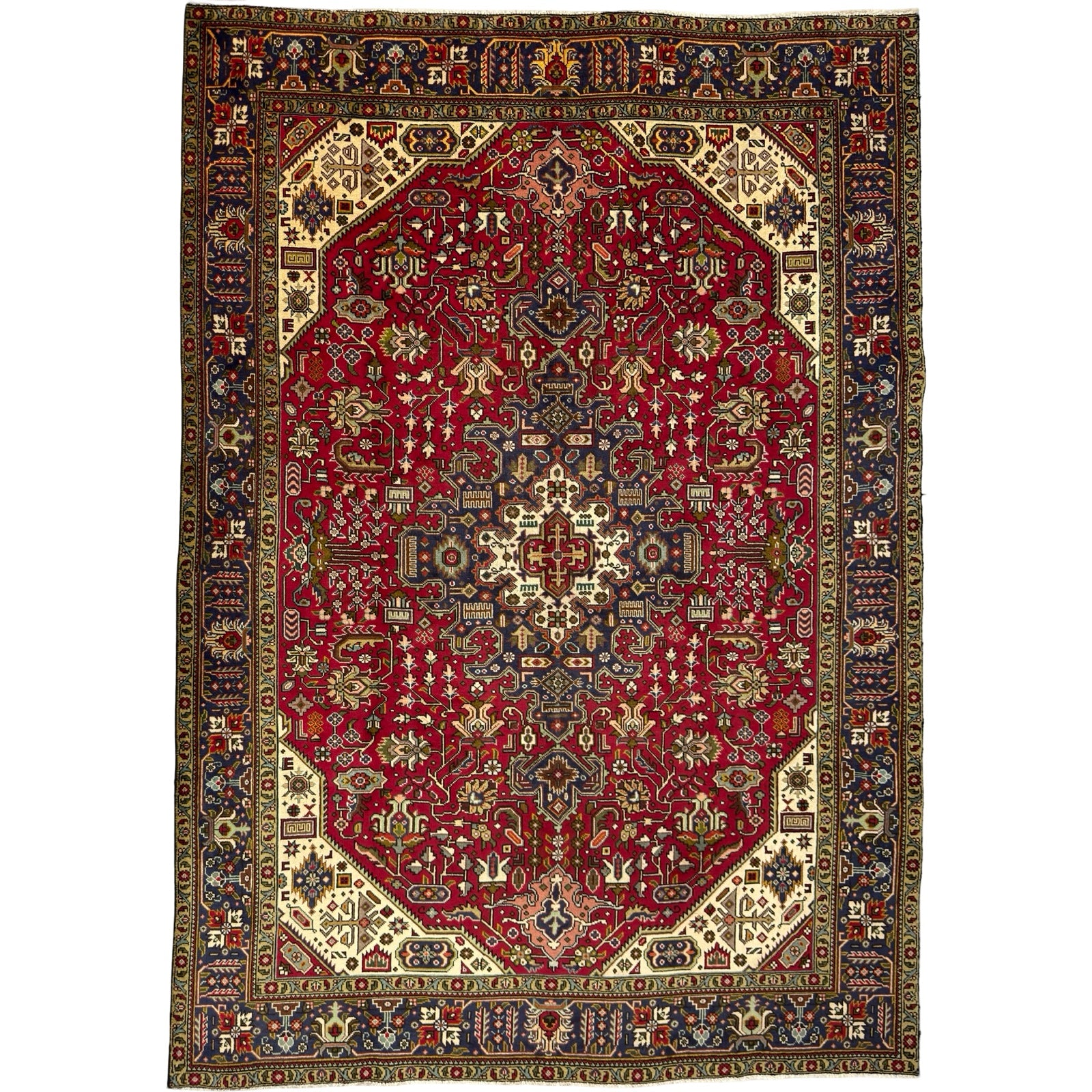 280 x 200 cm Hand-Knotted Persian Geometric Tabriz Rug