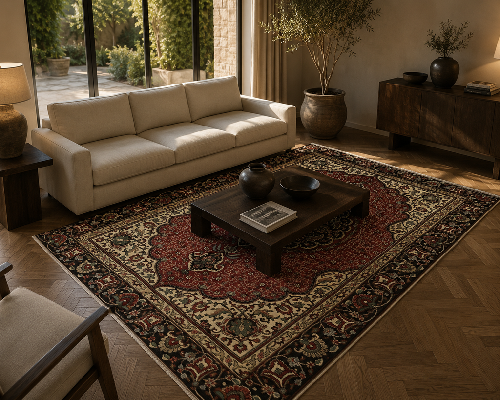 280 x 185 cm Hand-Knotted Persian Tabriz Wool Rug