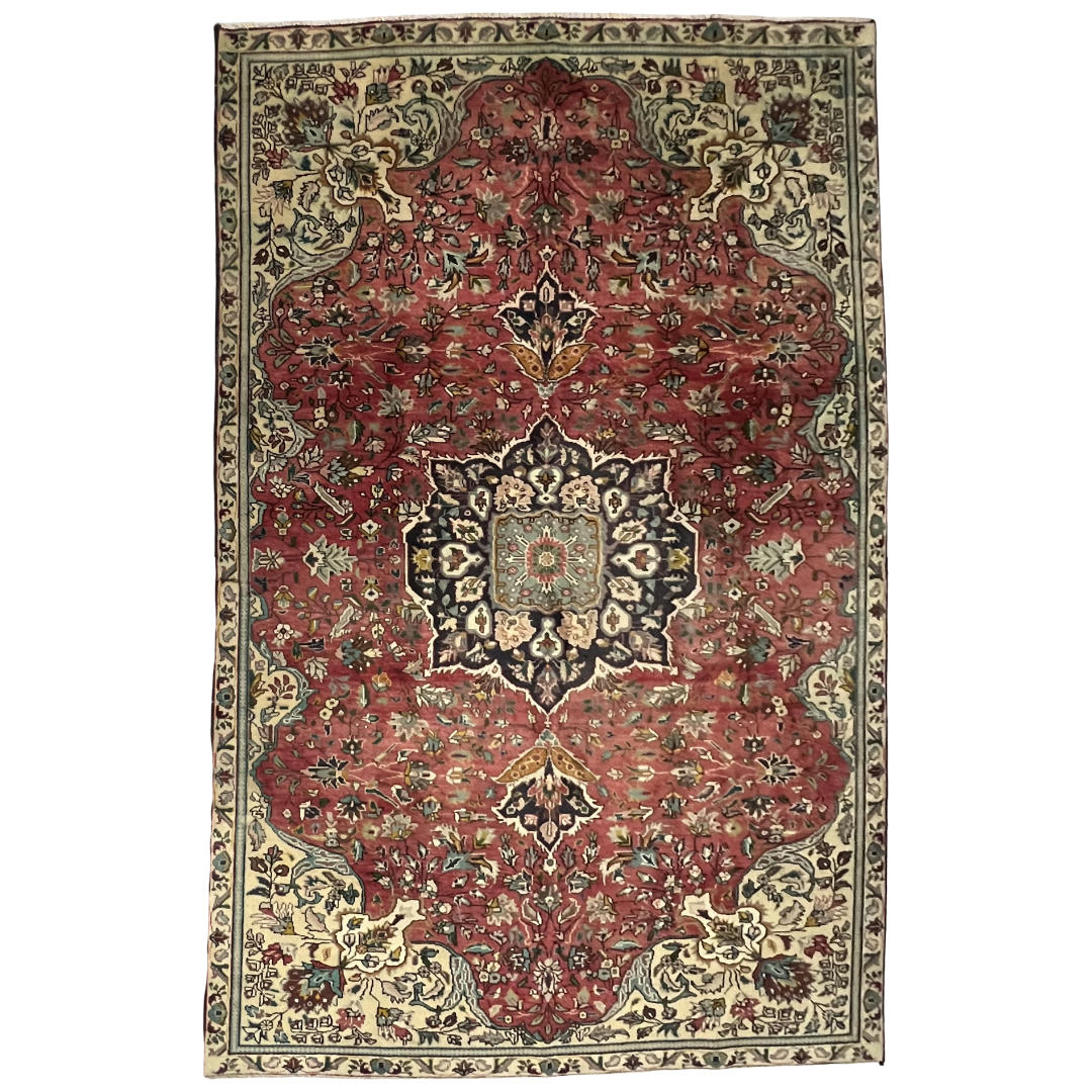 285 x 175 cm Hand-Knotted Persian Geometric Tabriz Rug