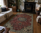 285 x 175 cm Hand-Knotted Persian Geometric Tabriz Rug