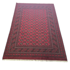 287 x 197 cm Hand-Woven Red Afghan Akche