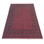 287 x 197 cm Hand-Woven Red Afghan Akche