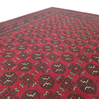 287 x 197 cm Hand-Woven Red Afghan Akche