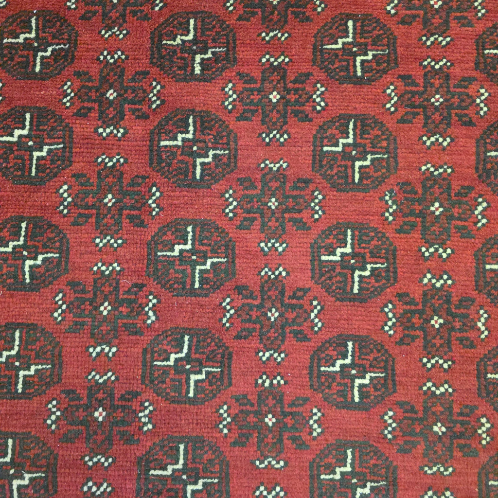 287 x 197 cm Hand-Woven Red Afghan Akche