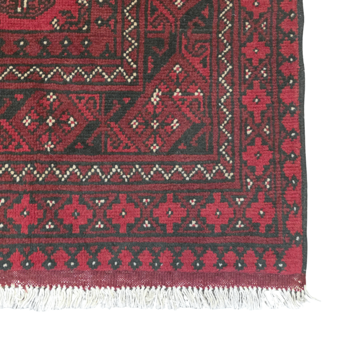 287 x 197 cm Hand-Woven Red Afghan Akche