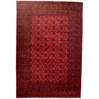 288 x 190 cm Hand-Knotted Afghan Akche Bokhara Rug