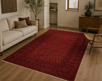 288 x 190 cm Hand-Knotted Afghan Akche Bokhara Rug