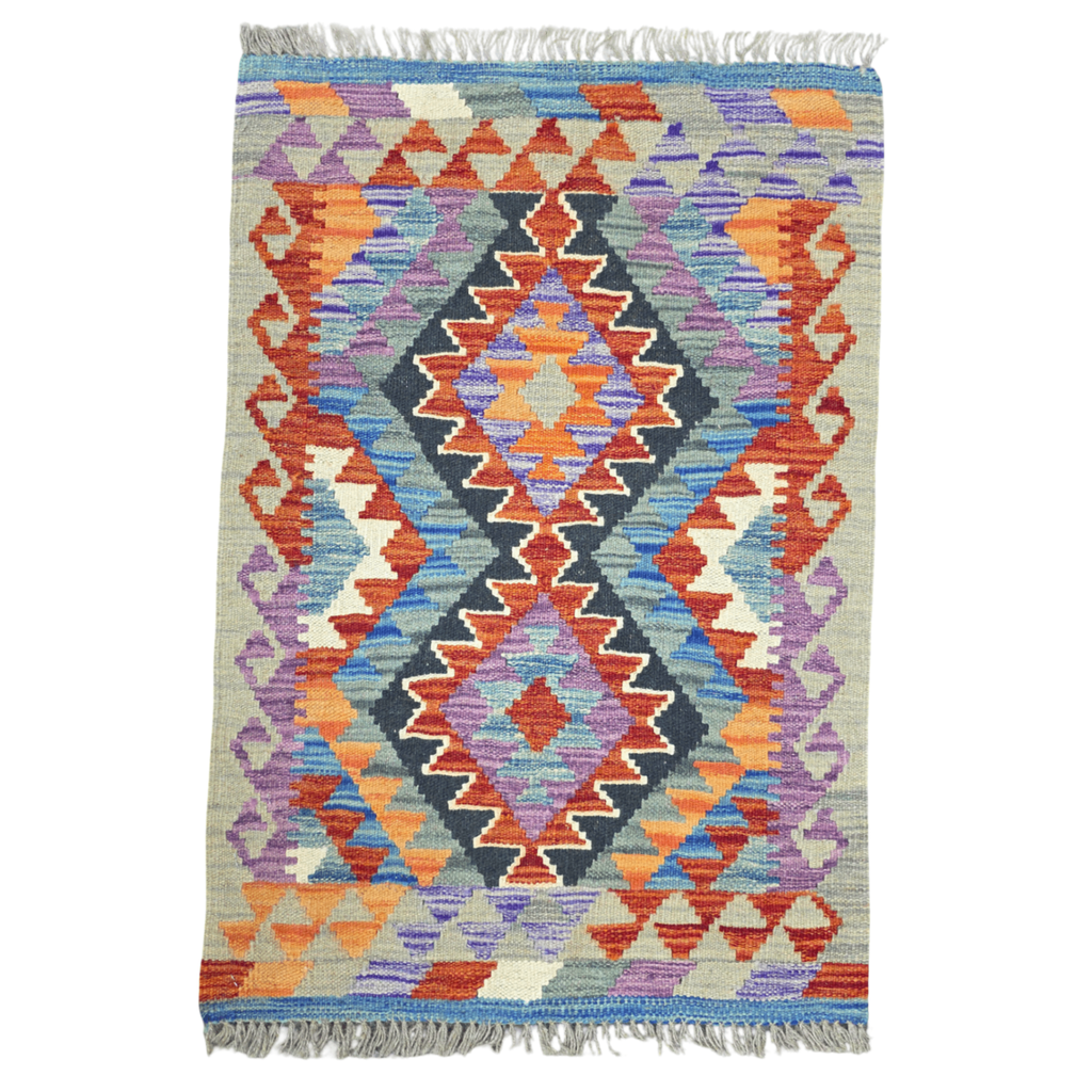 90 x 60 cm Hand-Woven Afghan Kilim
