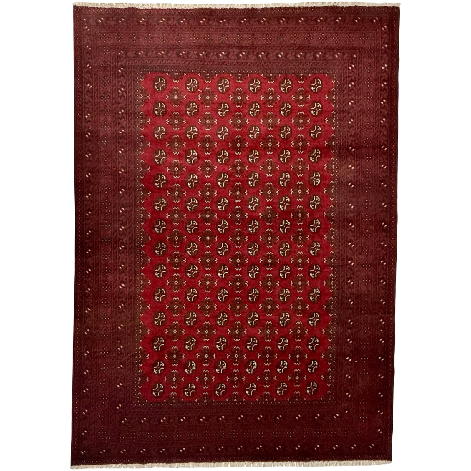 289 x 205 cm Hand-Knotted Afghan Akche Bokhara Rug