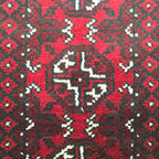 100 x 50 cm Hand-Knotted Red Bokhara Afghan Akche
