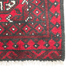 100 x 50 cm Hand-Knotted Red Bokhara Afghan Akche
