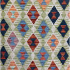 160 × 102 cm Hand-Woven Afghan Kilim Rug – Wool Flatweave