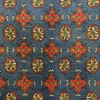 180 x 118 cm Hand-Knotted Afghan Akche Blue Tribal Rug