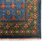 180 x 118 cm Hand-Knotted Afghan Akche Blue Tribal Rug