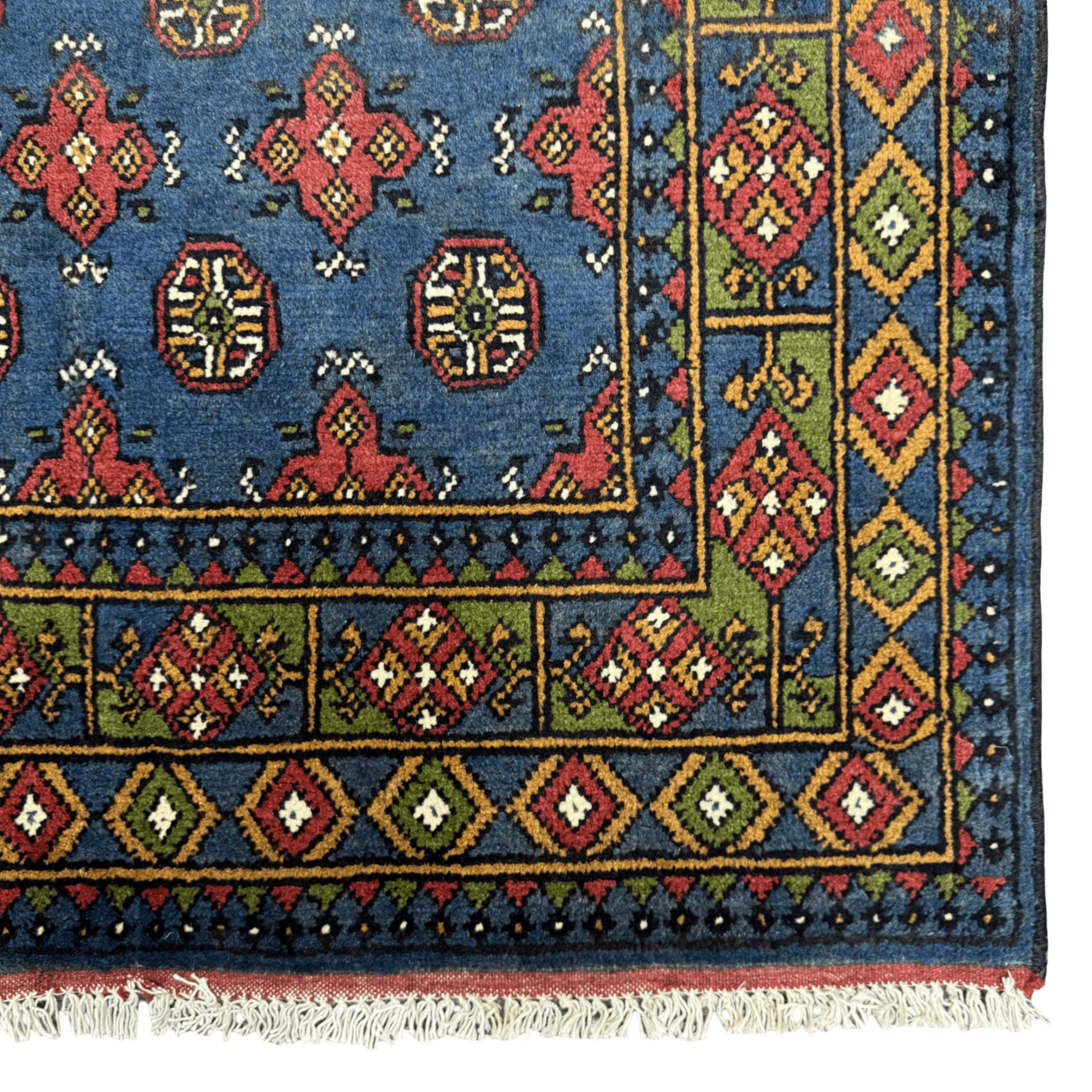 180 x 118 cm Hand-Knotted Afghan Akche Blue Tribal Rug