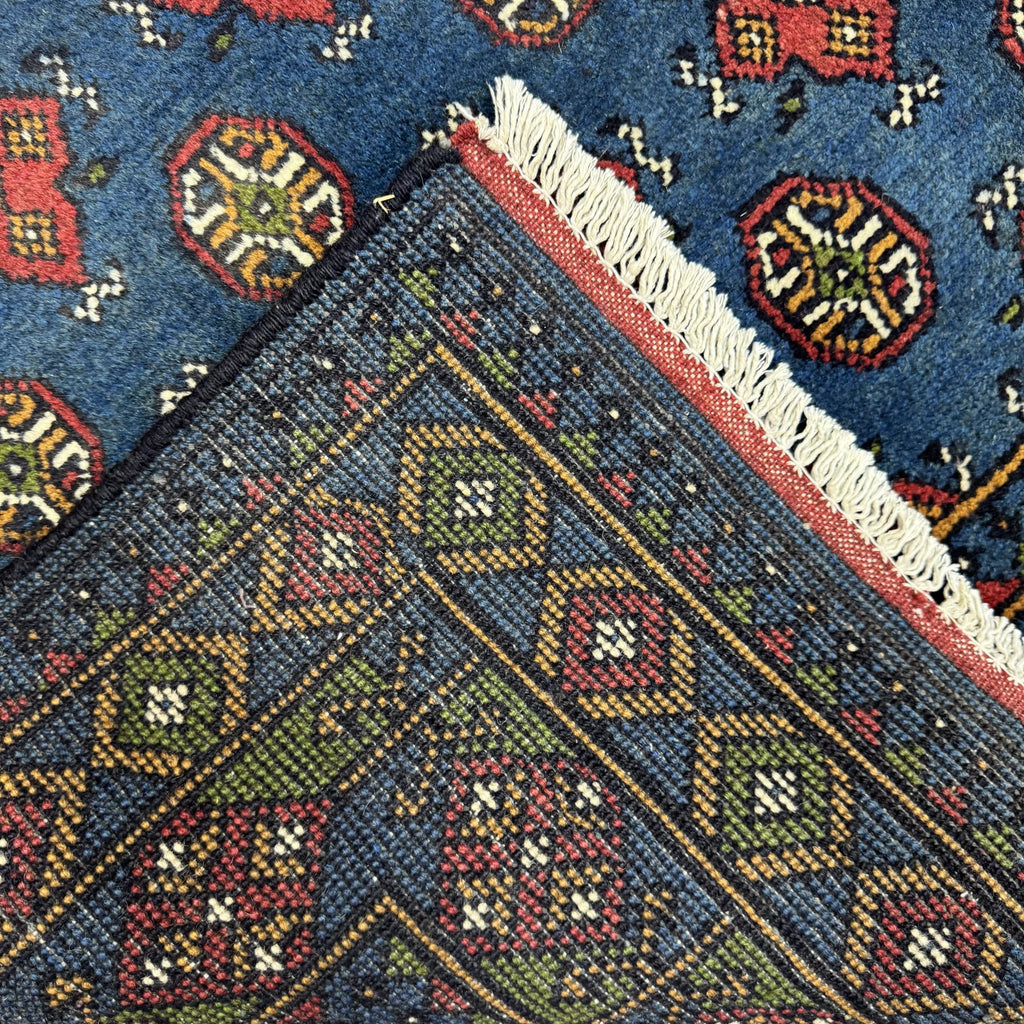 180 x 118 cm Hand-Knotted Afghan Akche Blue Tribal Rug