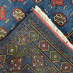 180 x 118 cm Hand-Knotted Afghan Akche Blue Tribal Rug