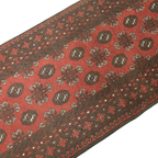 285 x 78 cm Hand-Knotted Red Afghan Akche Runner Rug