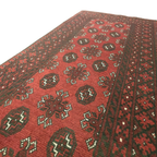 285 x 78 cm Hand-Knotted Red Afghan Akche Runner Rug