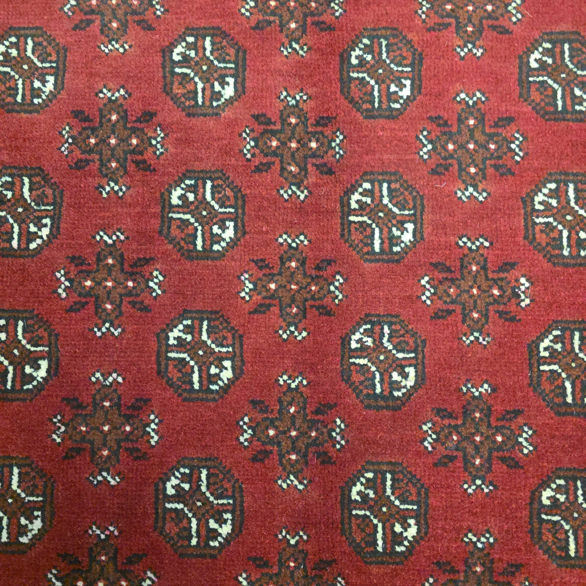 290 x 197 cm Hand-Woven Red Afghan Akche