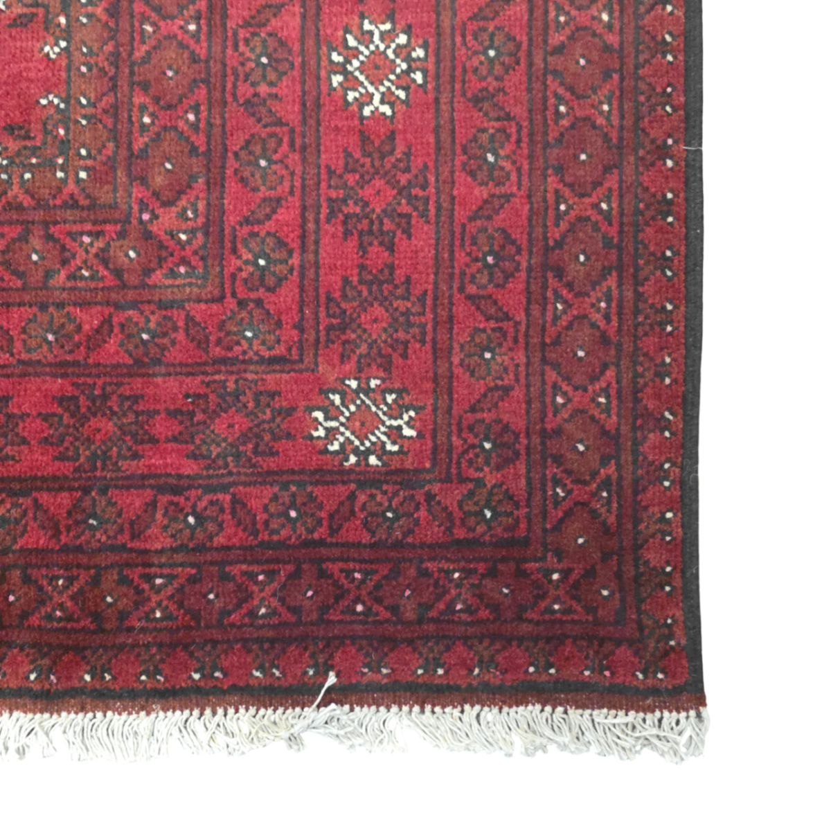 290 x 197 cm Hand-Woven Red Afghan Akche