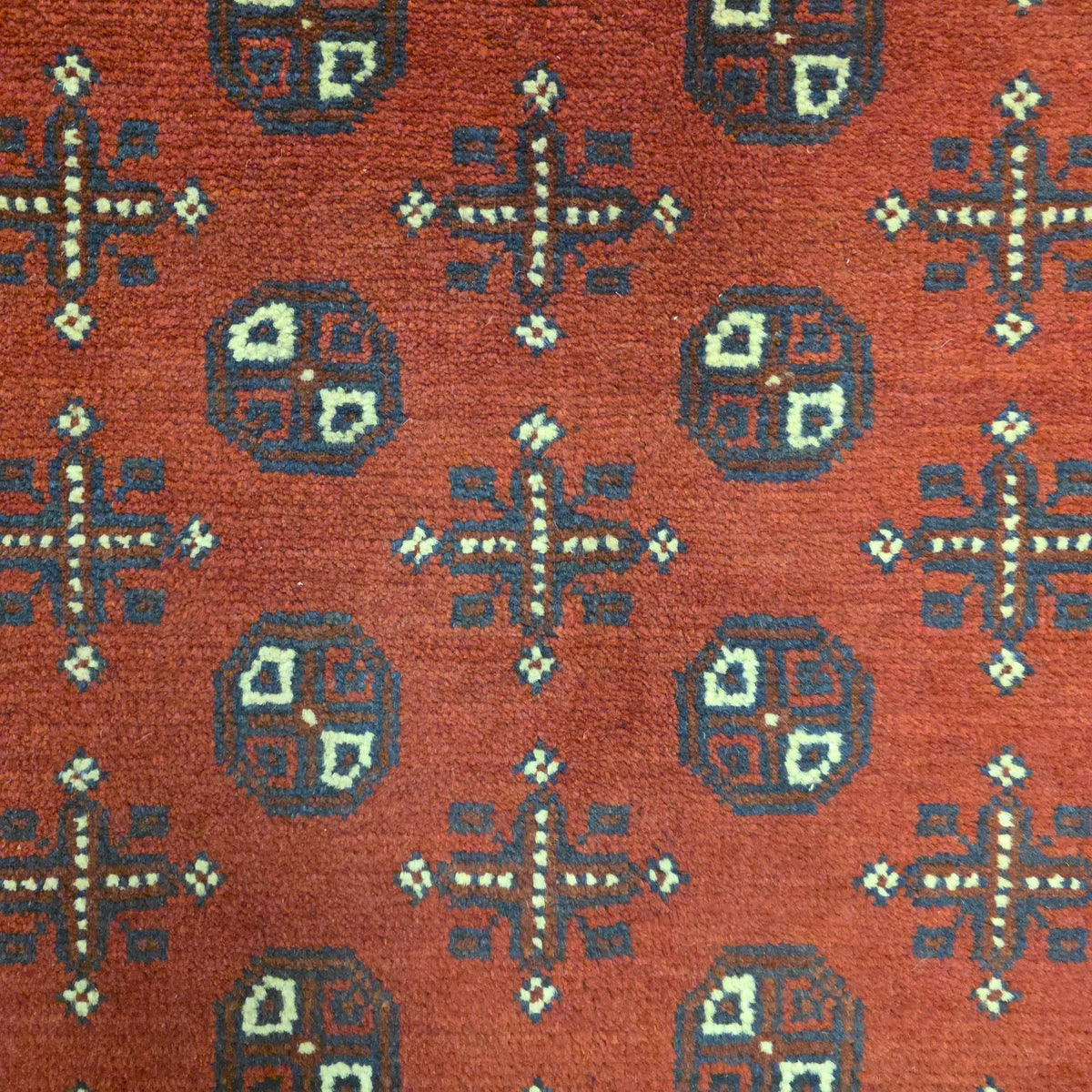 290 x 193 cm Hand-Woven Red Afghan Akche