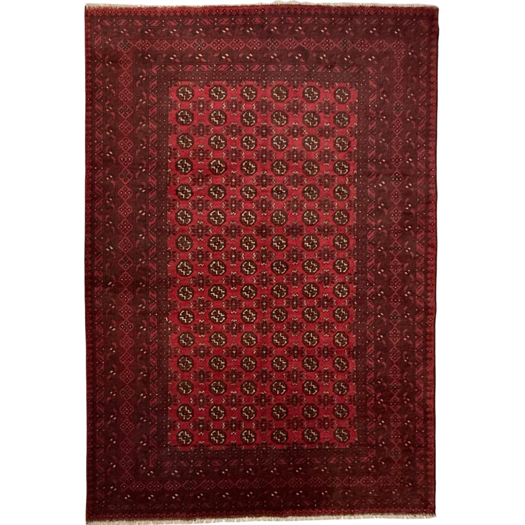 290 x 199 cm Hand-Knotted Afghan Akche Bokhara Rug