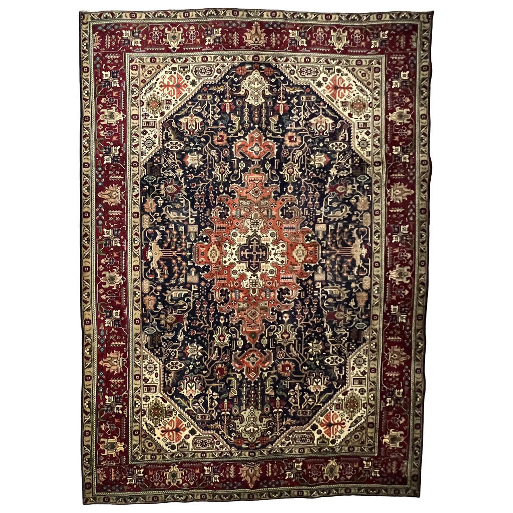 290 x 200 cm Hand-Knotted Persian Tabriz Geometric Medallion Rug