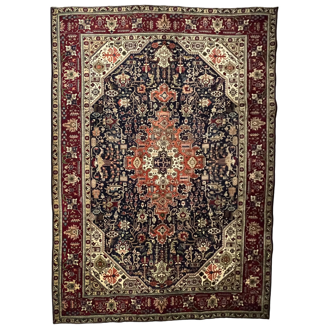 290 x 200 cm Hand-Knotted Persian Tabriz Geometric Medallion Rug