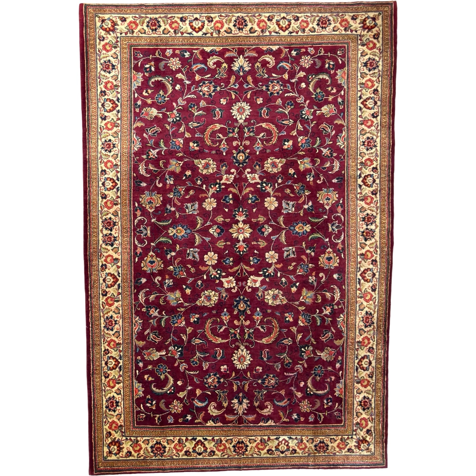 290 x 200 cm Hand-Knotted Persian Sarough All-Over Floral Rug