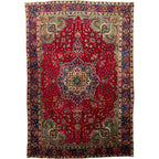 290 × 194 cm Persian Mashad Hand-Knotted Rug