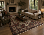 290 x 195 cm Hand-Knotted Persian Mashad Wool Rug