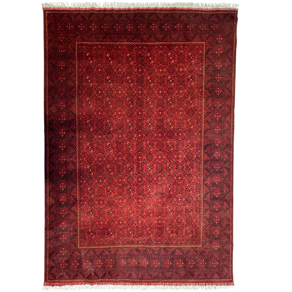 290 x 200 cm Hand-Knotted Turkmen Basiri Geometric Rug