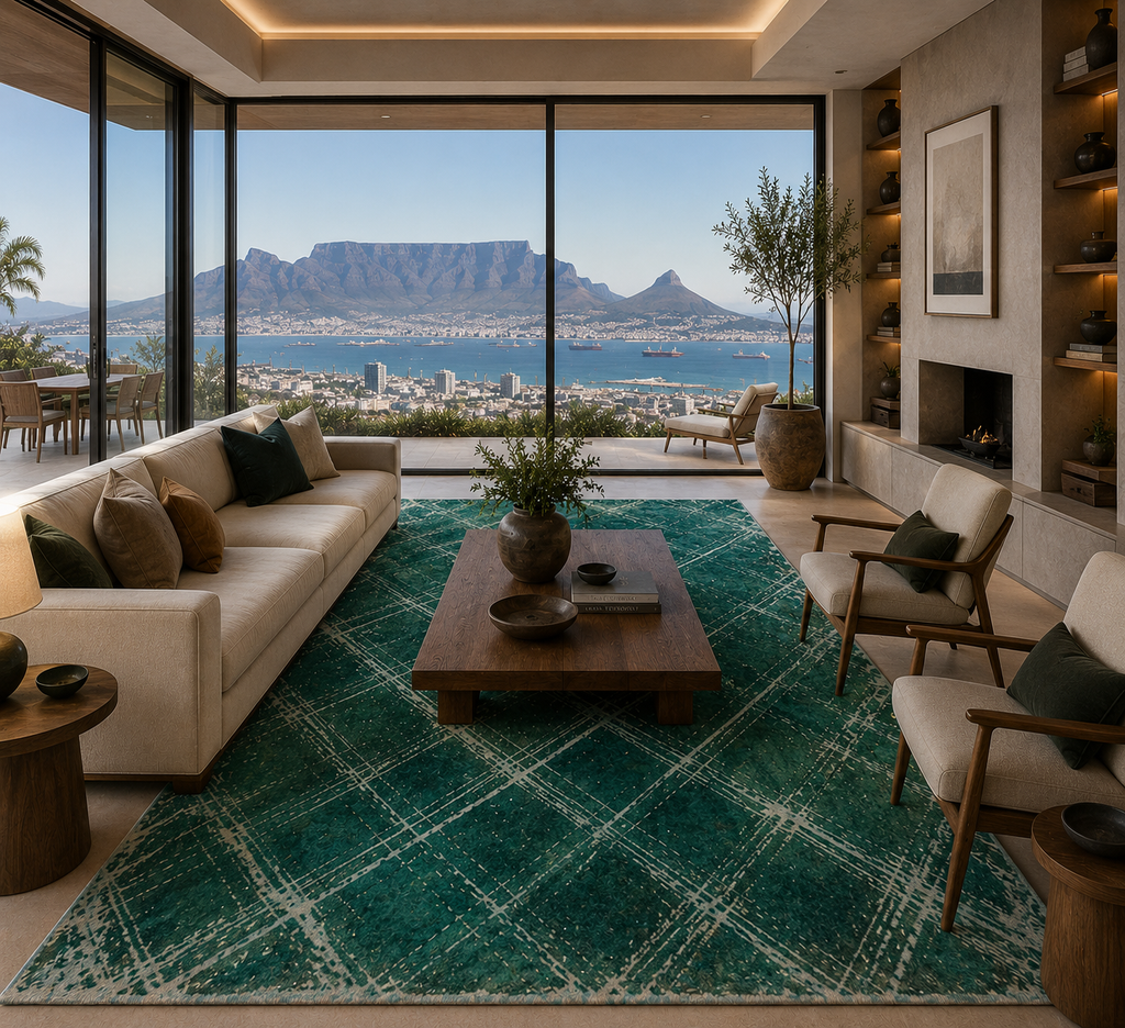 290 x 208 cm Hand-Knotted Ultra Vintage Turquoise Wool Rug